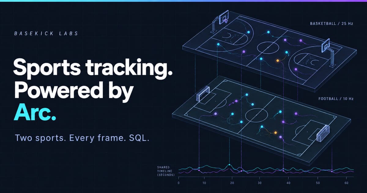 Sports Tracking Is a Time-Series Problem. Two Arc Demos Show What That Buys You.